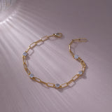 Paperclip Diamond Station Bracelet, 14K Gold Vermeil, 1/3 ct Lab Grown Diamond-5