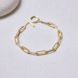 Diamond Paperclip Toggle Bracelet