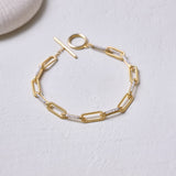 Diamond Paperclip Toggle Bracelet