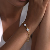 Opal Paperclip Link Bracelet