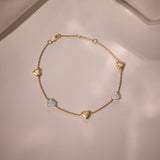 Station Diamond Heart Bracelet