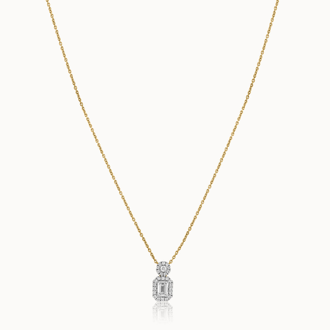 Solitaire Emerald Diamond Necklace, 14K Gold Vermeil, 3/4 ct Lab Grown Diamond-3
