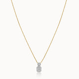 Solitaire Emerald Diamond Necklace, 14K Gold Vermeil, 3/4 ct Lab Grown Diamond-3
