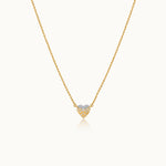 Bubbles Heart Necklace, 14K Solid Gold, 1/8 ct Lab Grown Diamond-3