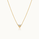 Bubbles Heart Necklace, 14K Solid Gold, 1/8 ct Lab Grown Diamond-3