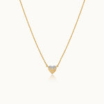Bubbles Heart Necklace, 14K Solid Gold, 1/8 ct Lab Grown Diamond-3