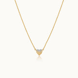 Bubbles Heart Necklace, 14K Solid Gold, 1/8 ct Lab Grown Diamond-3