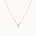 Minimal Square Necklace, 14K Gold Vermeil, 1/8 ct Lab Grown Diamond-3