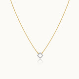 Minimal Square Necklace, 14K Gold Vermeil, 1/8 ct Lab Grown Diamond-3