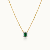 Created Emarald Diamond Necklace, 14K Gold Vermeil, 1/4 ct Lab Grown Diamond-3