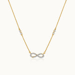 Infinity Station Necklace, 14K Gold Vermeil, 1/4 ct Lab Grown Diamond-3