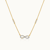 Infinity Station Necklace, 14K Gold Vermeil, 1/4 ct Lab Grown Diamond-3