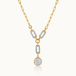 Mop Lariat Necklace, 14K Gold Vermeil, 3/8 ct Lab Grown Diamond-3