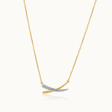 Criss Cross Necklace, 14K Gold Vermeil, 1/5 ct Lab Grown Diamond-3