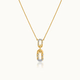 Bubbles Link Necklace, 14K Solid Gold, 1/4 ct Lab Grown Diamond-3