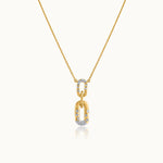 Bubbles Link Necklace, 14K Solid Gold, 1/4 ct Lab Grown Diamond-3