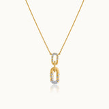 Bubbles Link Necklace, 14K Solid Gold, 1/4 ct Lab Grown Diamond-3