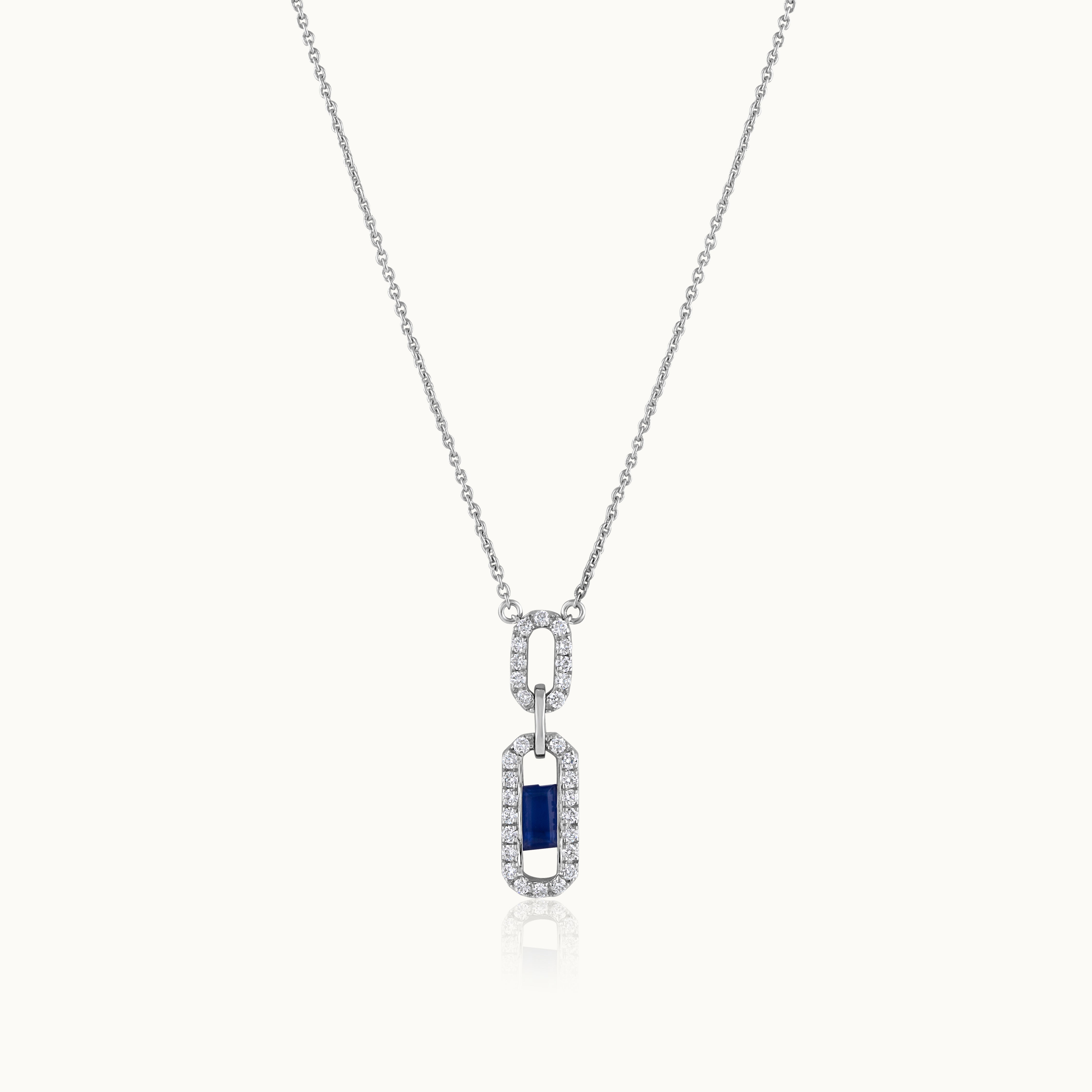 Paperclip Link Necklace, Sterling Silver, 1/3 ct Lab Grown Diamond-3