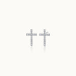 Cross Diamond Earrings, 14K Solid Gold, 1/5 ct Lab Grown Diamond-3
