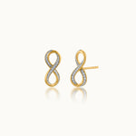 Infinity Diamond Earrings, 14K Gold Vermeil, 1/4 ct Lab Grown Diamond-3