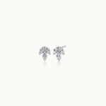 Leafy Small Earrings, Sterling Silver, 1/4 ct Lab Grown Diamond-3