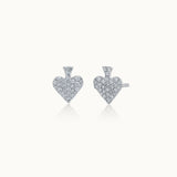 Spade Diamond Earrings, Sterling Silver, 1/3 ct Lab Grown Diamond-3