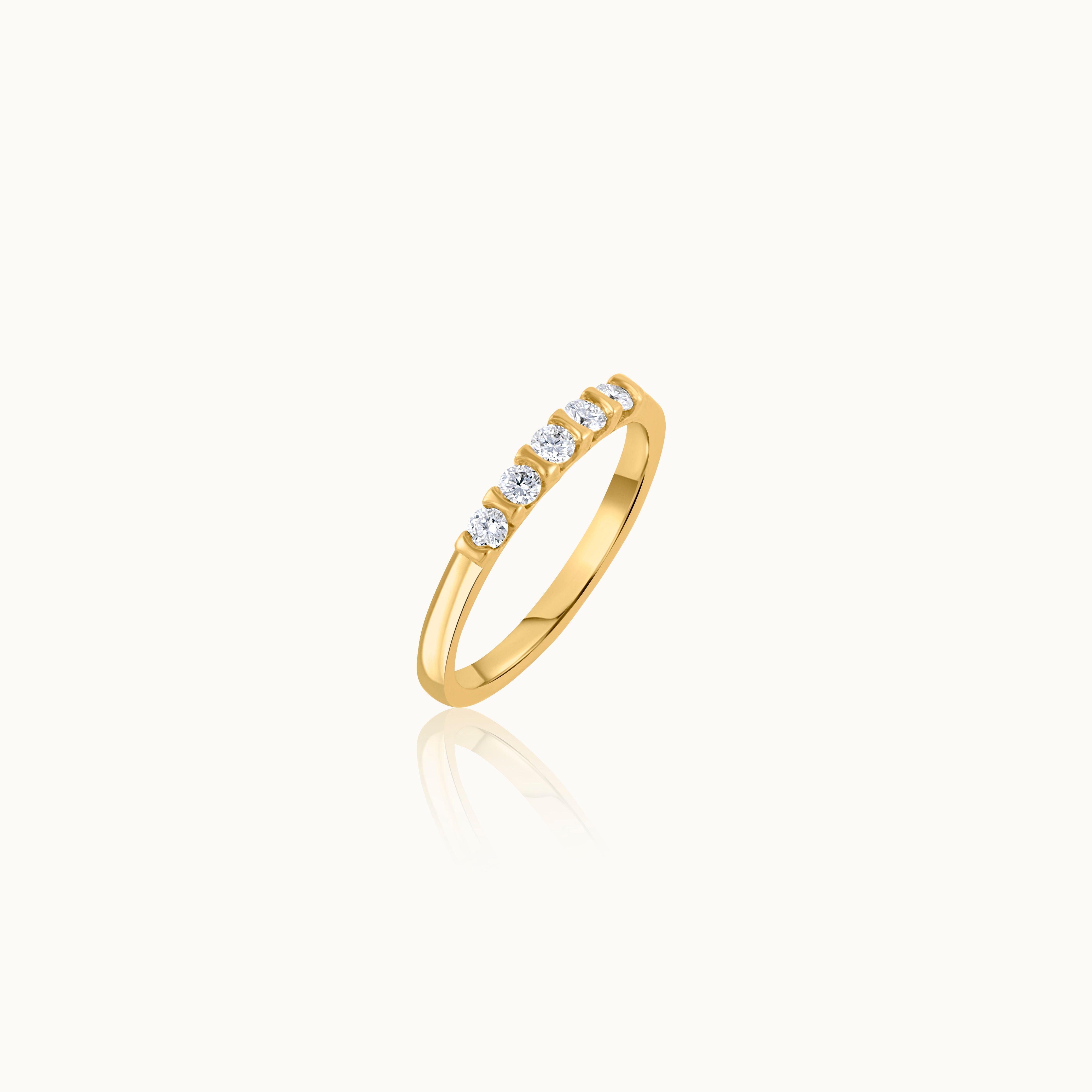 Station Stackable Band, 14K Solid Gold, 1/4 ct Lab Grown Diamond-3