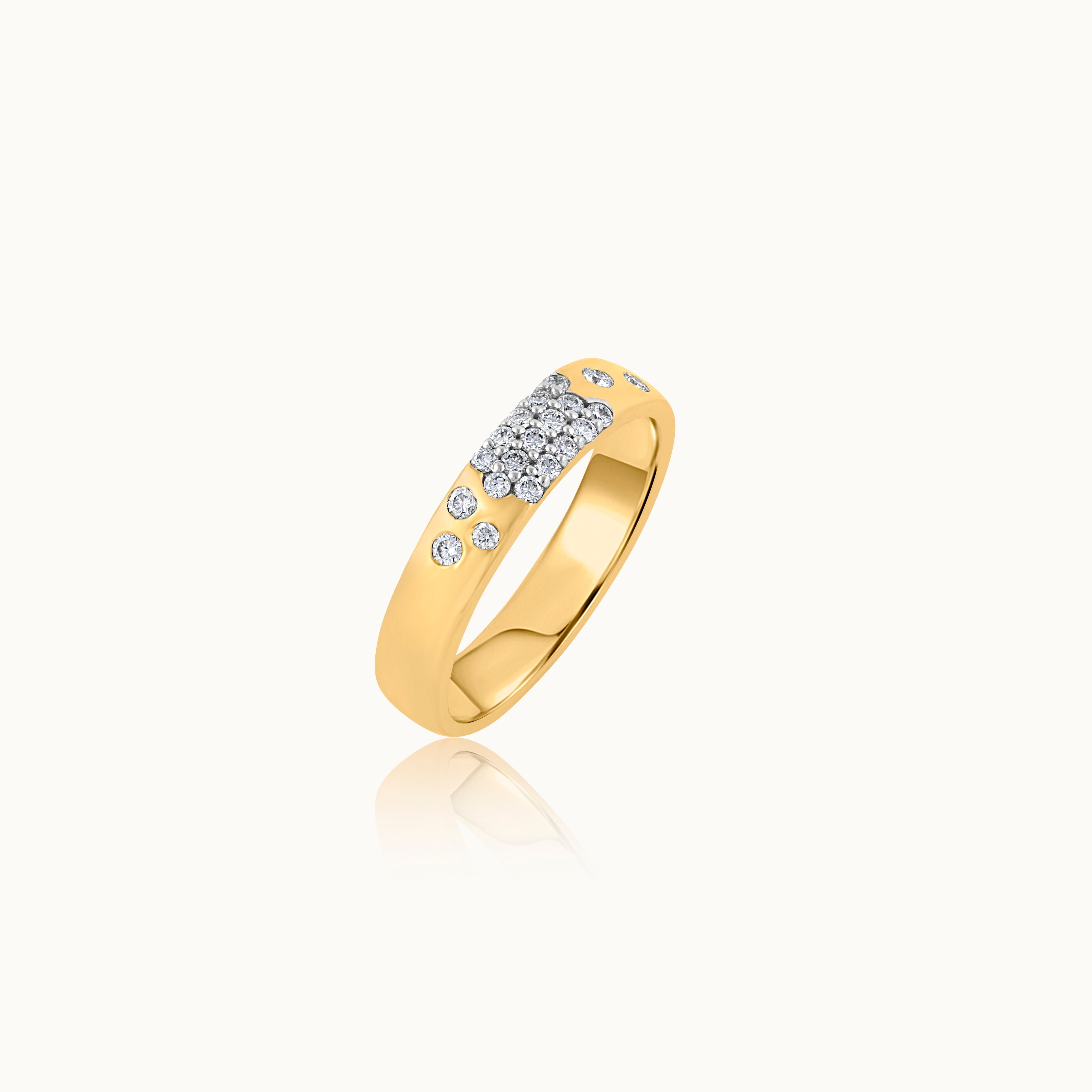 Bubbles Stackable Band, 14K Solid Gold, 1/5 ct Lab Grown Diamond-3