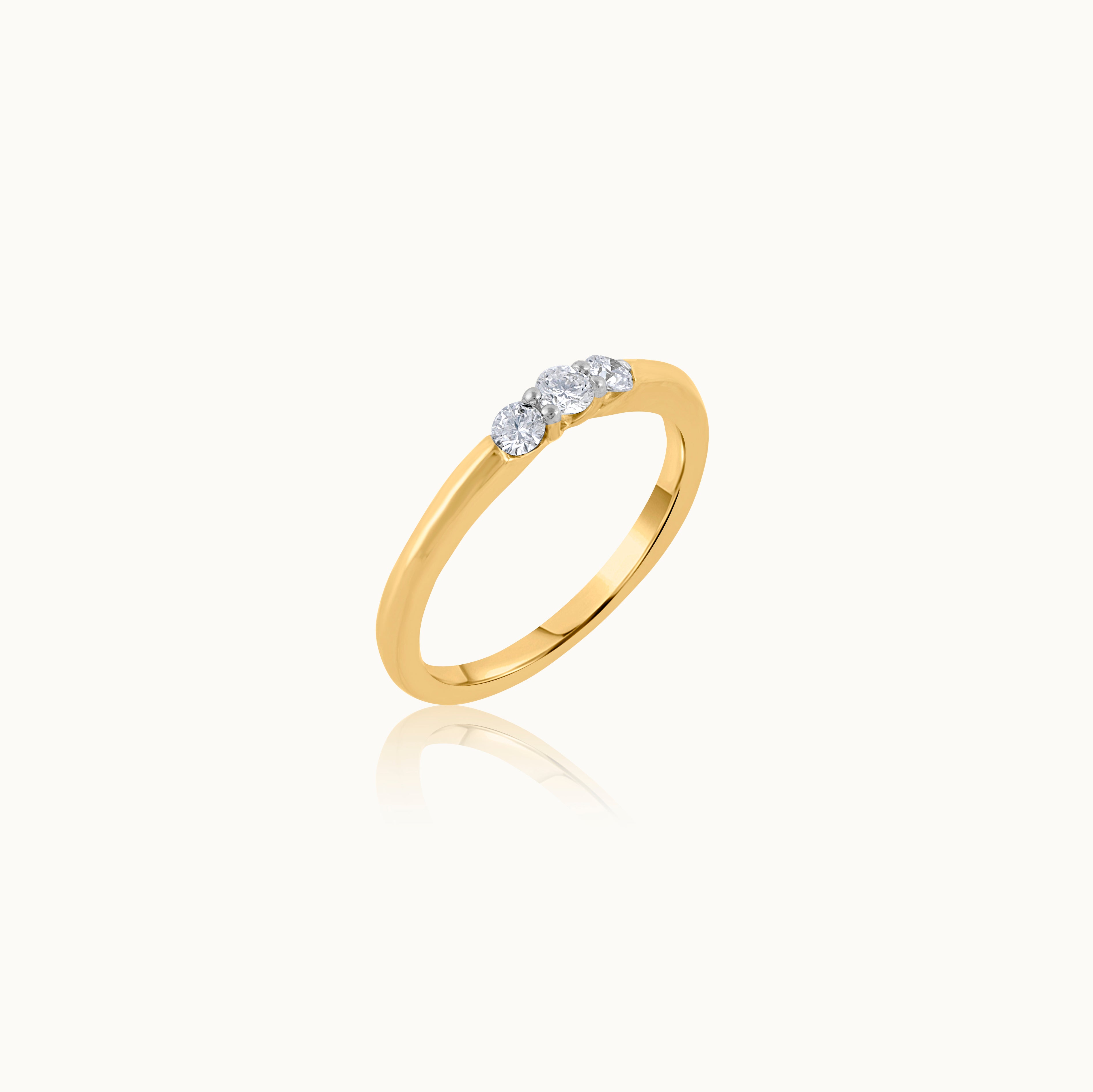 Minimal Stacker Ring, 14K Gold Vermeil, 1/4 ct Lab Grown Diamond-3