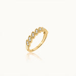 Milgrain Leafy Stackable Band, 14K Solid Gold, 1/6 ct Lab Grown Diamond-3