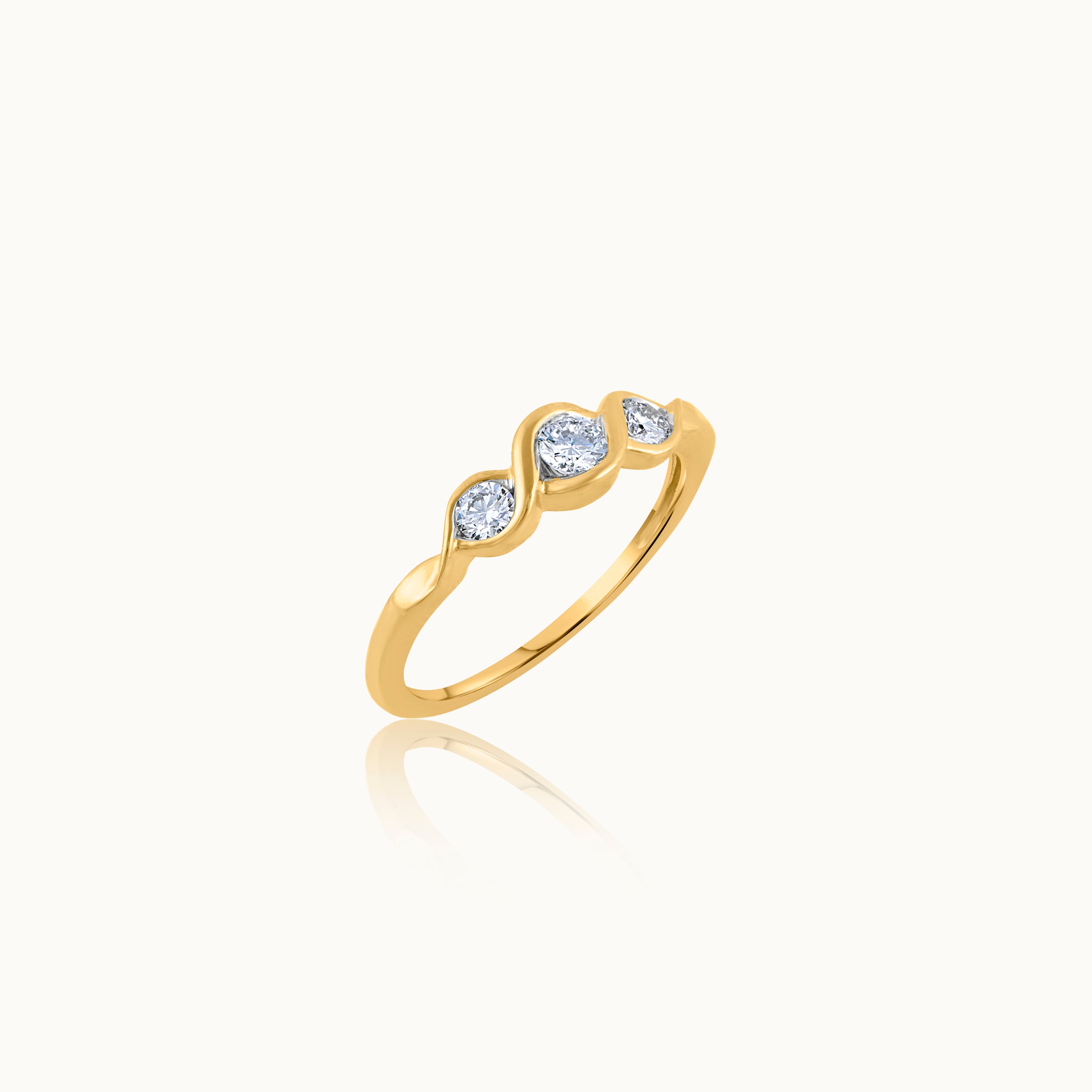 Entwine Stacker Ring, 14K Solid Gold, 1/3 ct Lab Grown Diamond-3