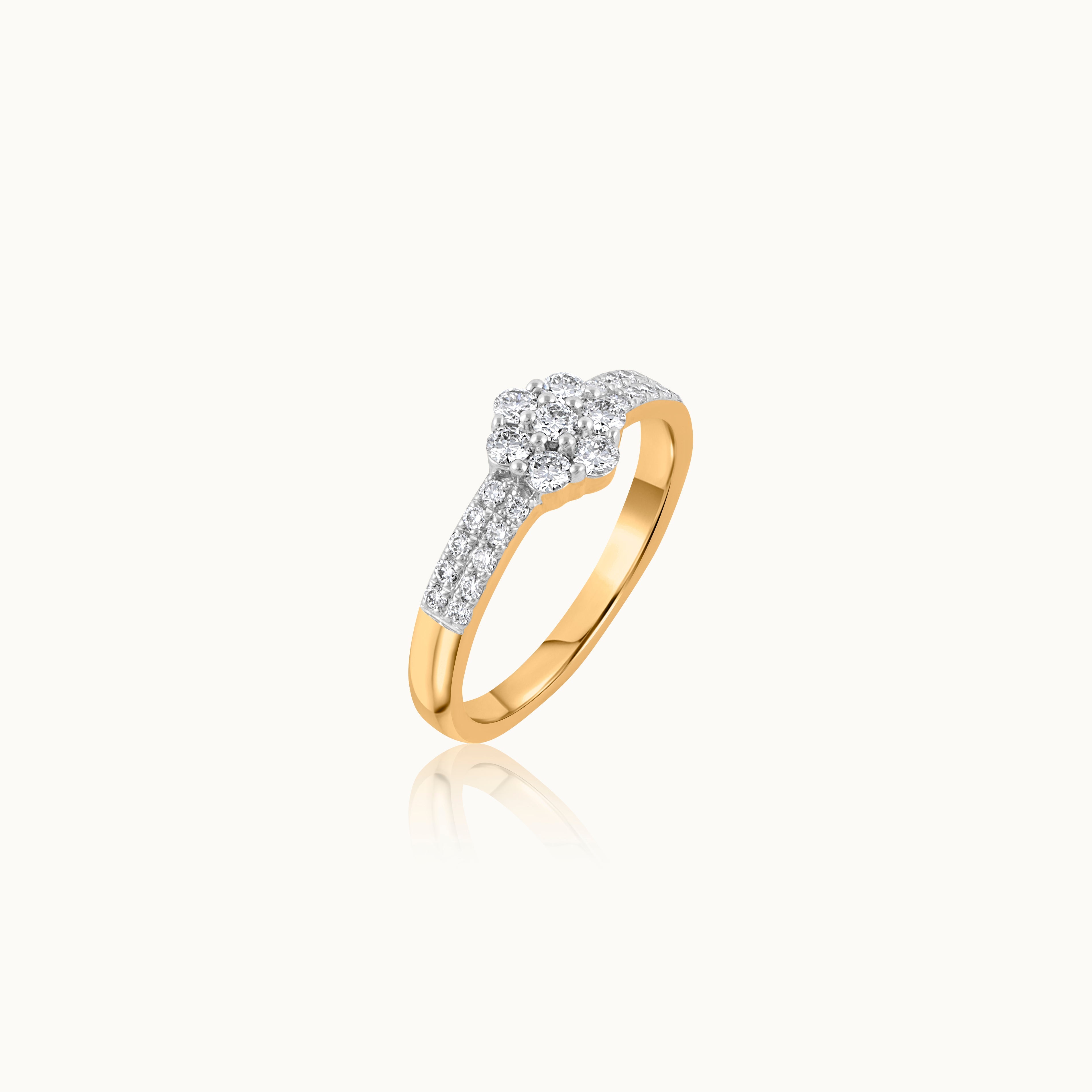 Floral Cluster Ring, 14K Solid Gold, 1/2 ct Lab Grown Diamond-3