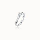Slim Solitaire Ring, Sterling Silver, 1/5 ct Lab Grown Diamond-3