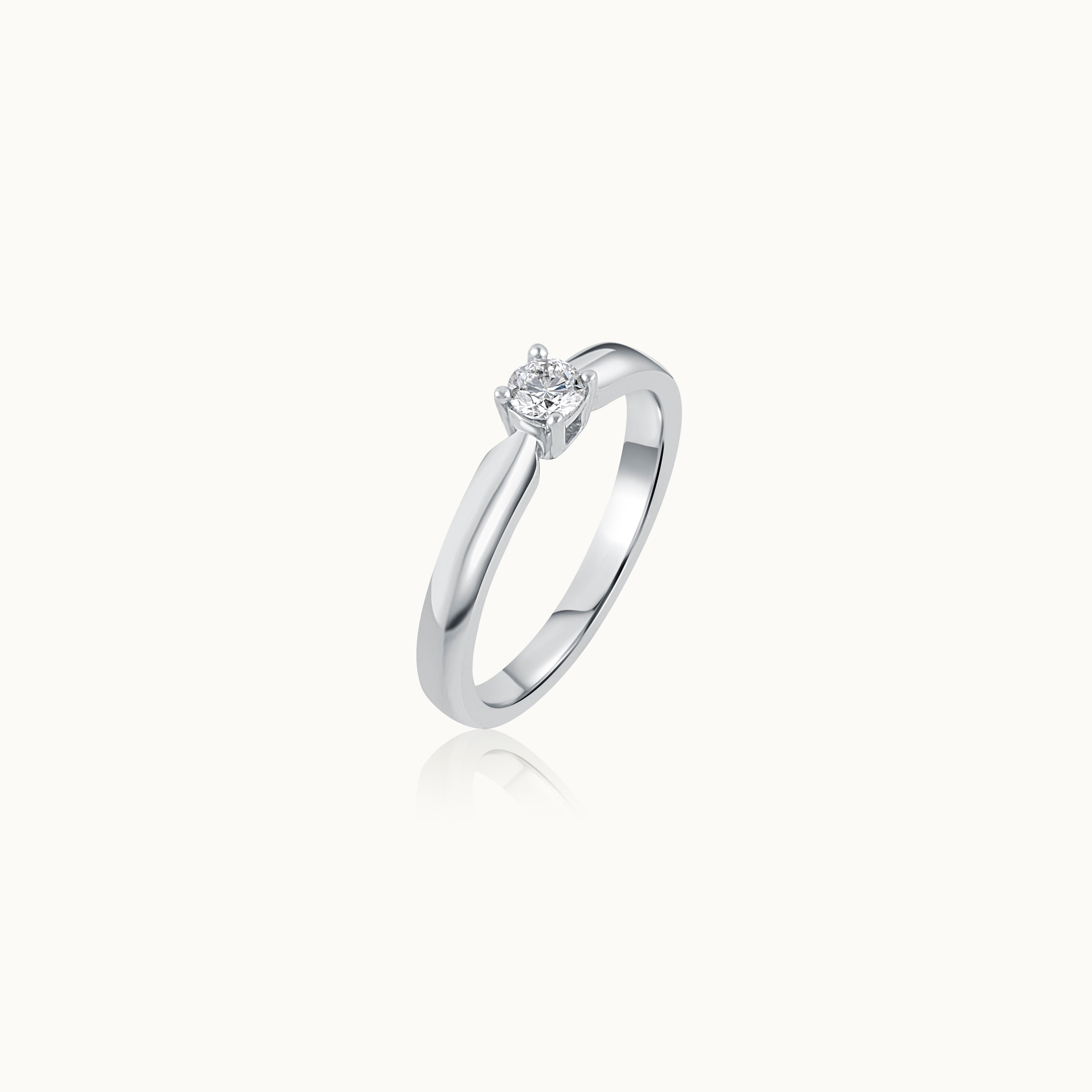 Slim Solitaire Ring, 14K Solid Gold, 1/5 ct Lab Grown Diamond-3