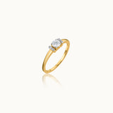 Bar Solitaire Ring, 14K Solid Gold, 1/3 ct Lab Grown Diamond-3
