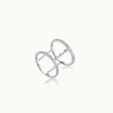 Statement Wide Band, Sterling Silver, 1/2 ct Lab Grown Diamond-3