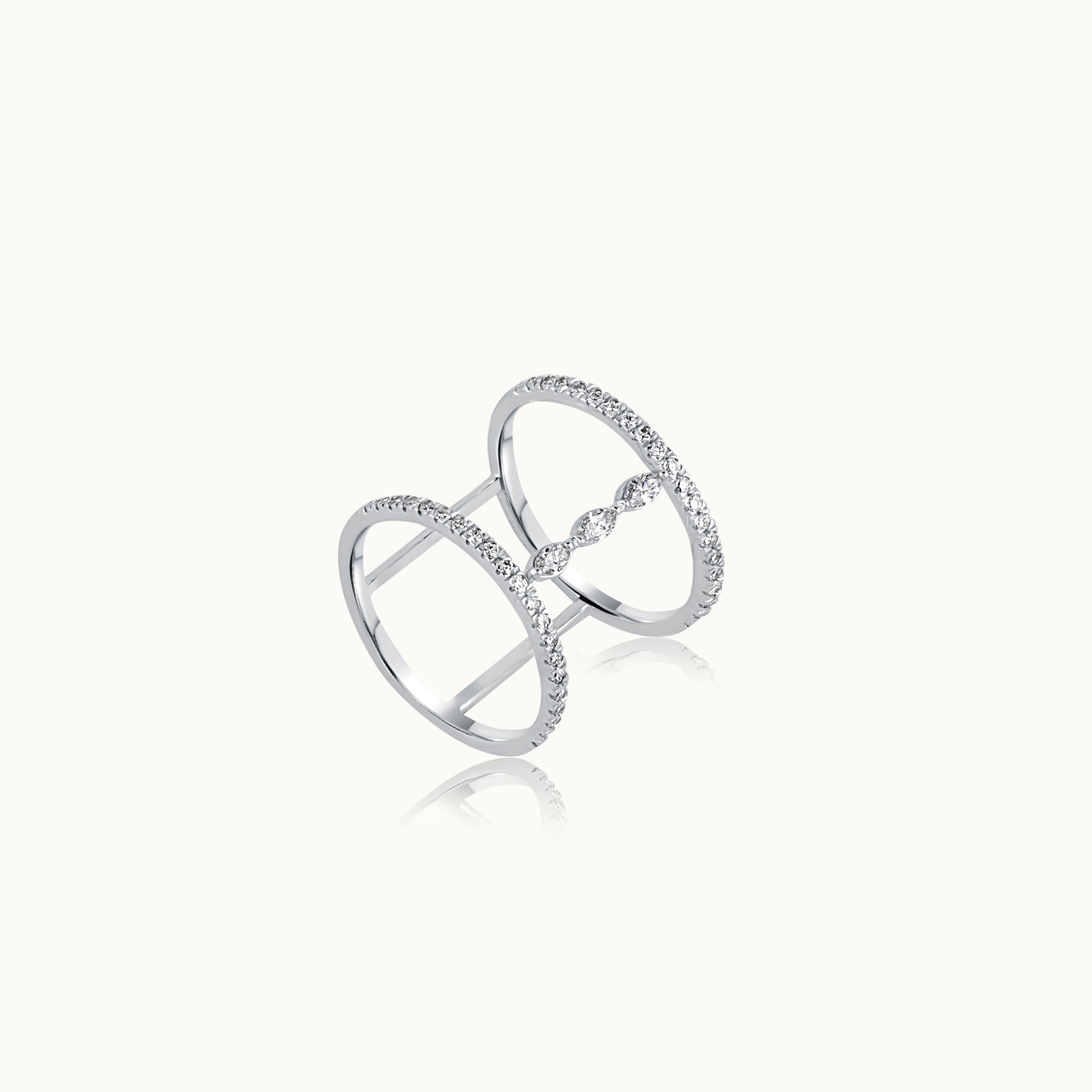 Statement Wide Band, 14K Solid Gold, 1/2 ct Lab Grown Diamond-4