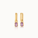 Amethyst Drop Earrings, 14K Gold Vermeil-3