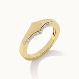 Diamond Signet Ring, 14K Gold Vermeil, 1/4 ct Lab Grown Diamond-6
