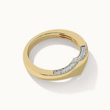 Diamond Signet Ring, 14K Gold Vermeil, 1/4 ct Lab Grown Diamond-7