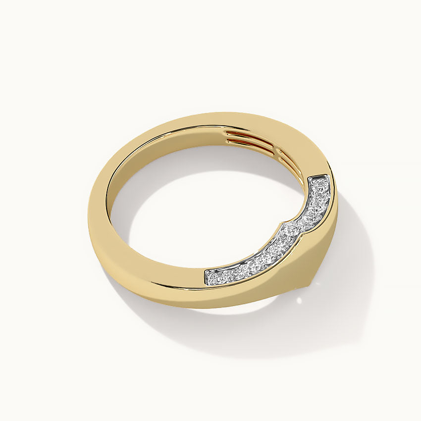 Diamond Signet Ring, 14K Gold Vermeil, 1/4 ct Lab Grown Diamond-7