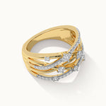 Multi Row Criss Cross Diamond Band, 14K Solid Gold, 1/2 ct Lab Grown Diamond-6