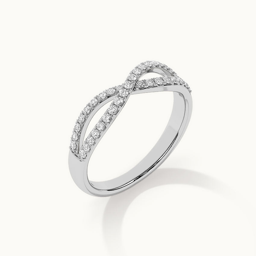 Infinity Diamond Ring, Sterling Silver, 1/4 ct Lab Grown Diamond-6