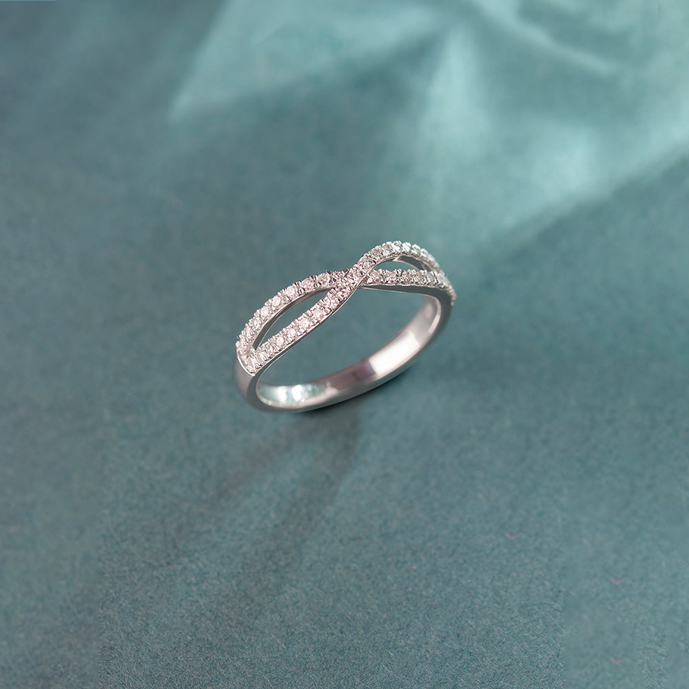 Infinity Diamond Ring, Sterling Silver, 1/4 ct Lab Grown Diamond-1