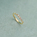 Pear & Round Diamond Band, 14K Gold Vermeil, 1/8 ct Lab Grown Diamond-1