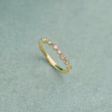 Pear & Round Diamond Band, 14K Gold Vermeil, 1/8 ct Lab Grown Diamond-1