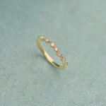 Pear & Round Diamond Band, 14K Solid Gold, 1/8 ct Lab Grown Diamond-1