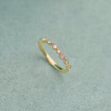 Pear & Round Diamond Band, 14K Solid Gold, 1/8 ct Lab Grown Diamond-1