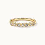Pear & Round Diamond Band, 14K Solid Gold, 1/8 ct Lab Grown Diamond-3