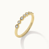 Pear & Round Diamond Band, 14K Solid Gold, 1/8 ct Lab Grown Diamond-5